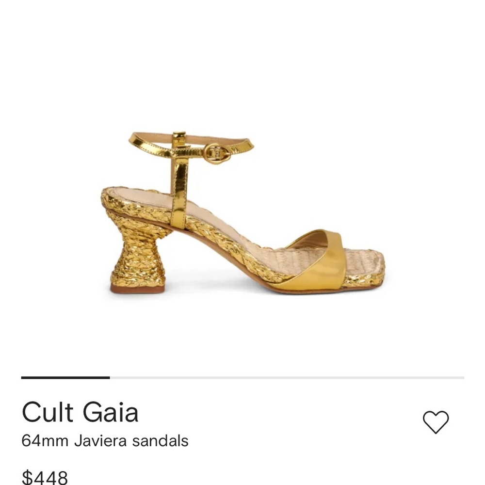 cult gaia Javiera Gold Braided Ankle-Strap Sandals - Picture 2 of 15